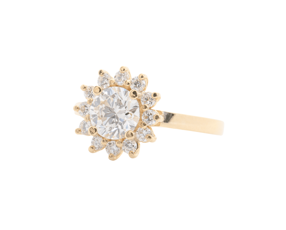 Anillo de compromiso estilo roseta 1.09Ct.