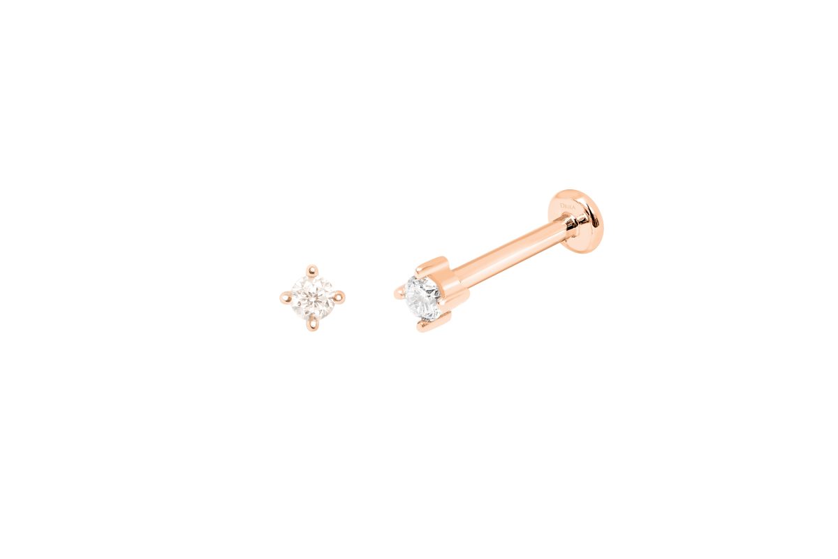 Piercing Djula con brillante en oro rosado