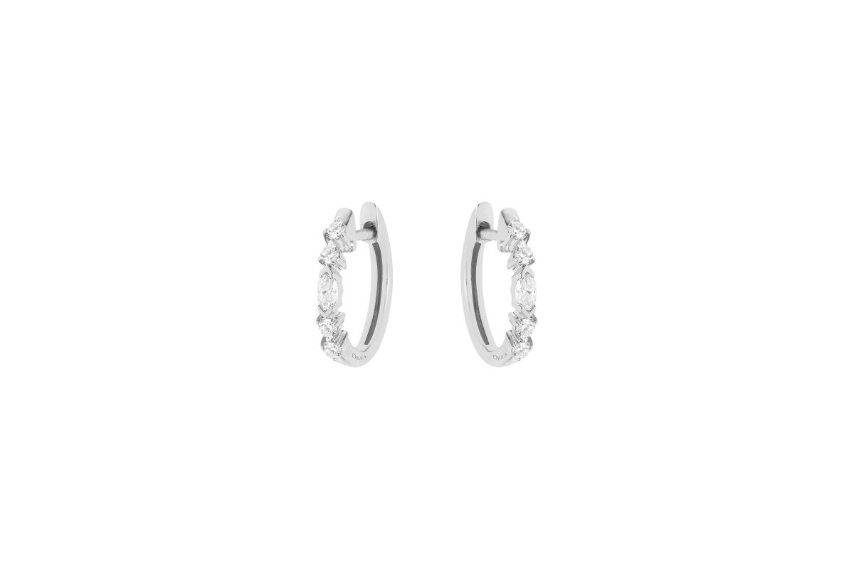 Argollas Djula en oro blanco con brillantes