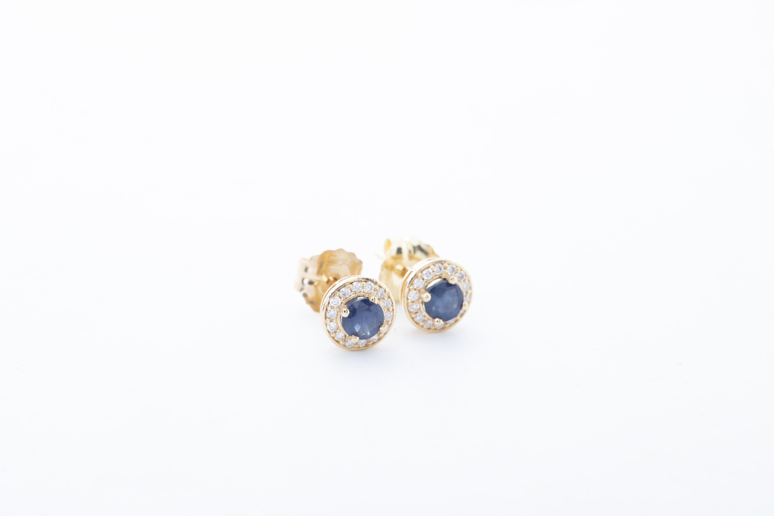 Aretes con zafiros y diamantes