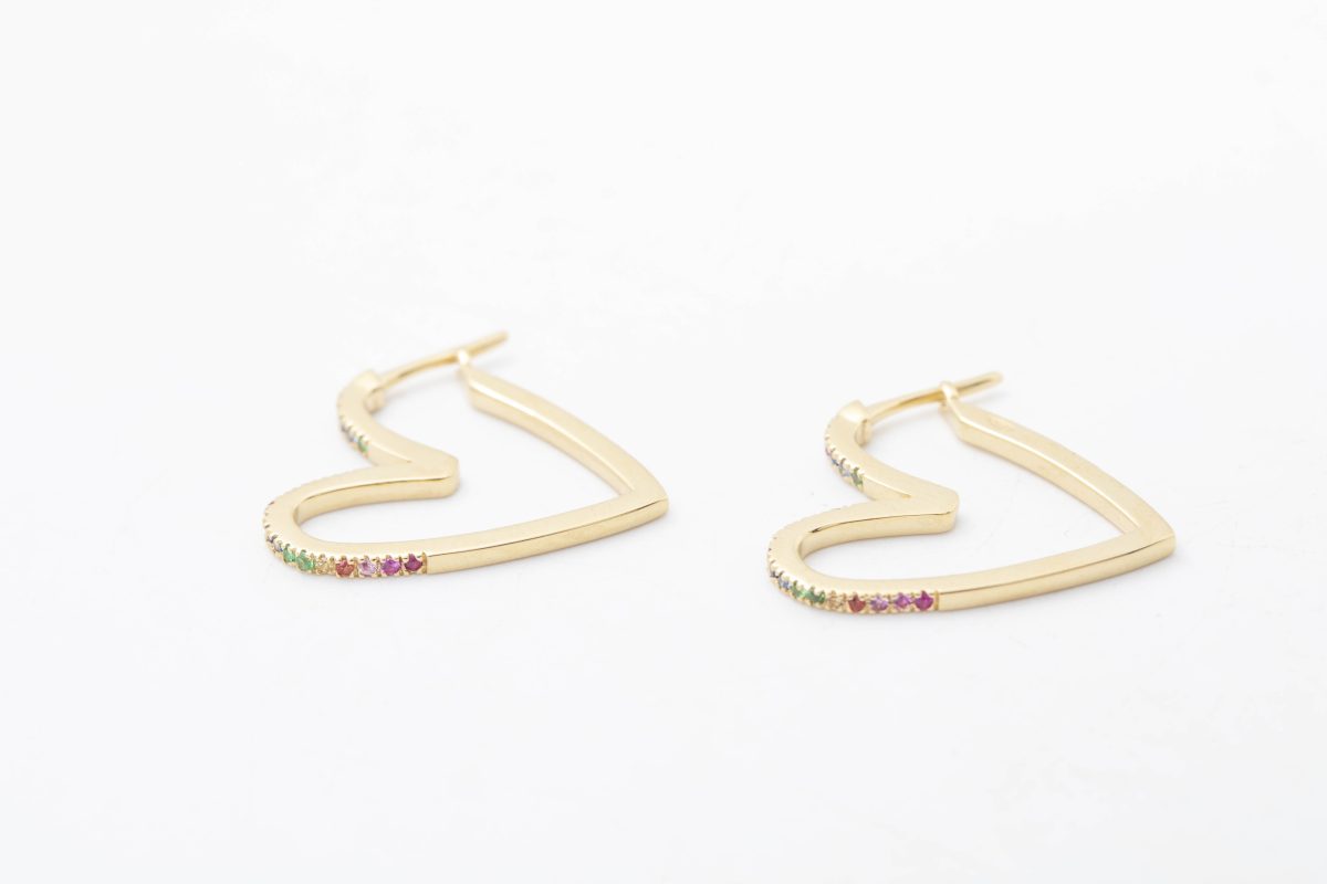 Aretes LOVE arcoiris