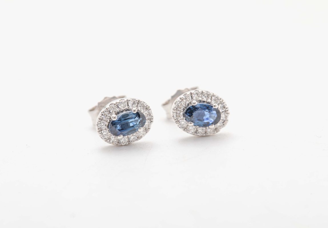 Aretes con zafiros y diamantes