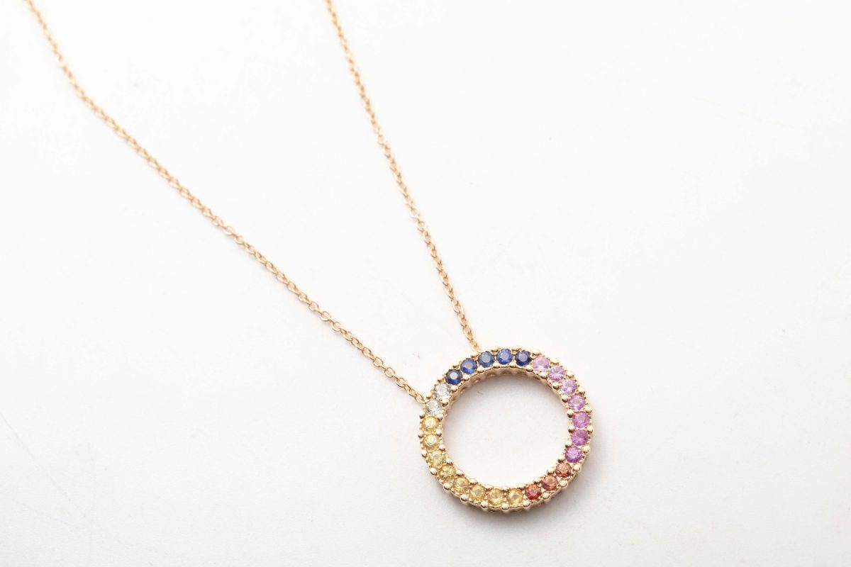 Collar círculo de la vida arcoiris
