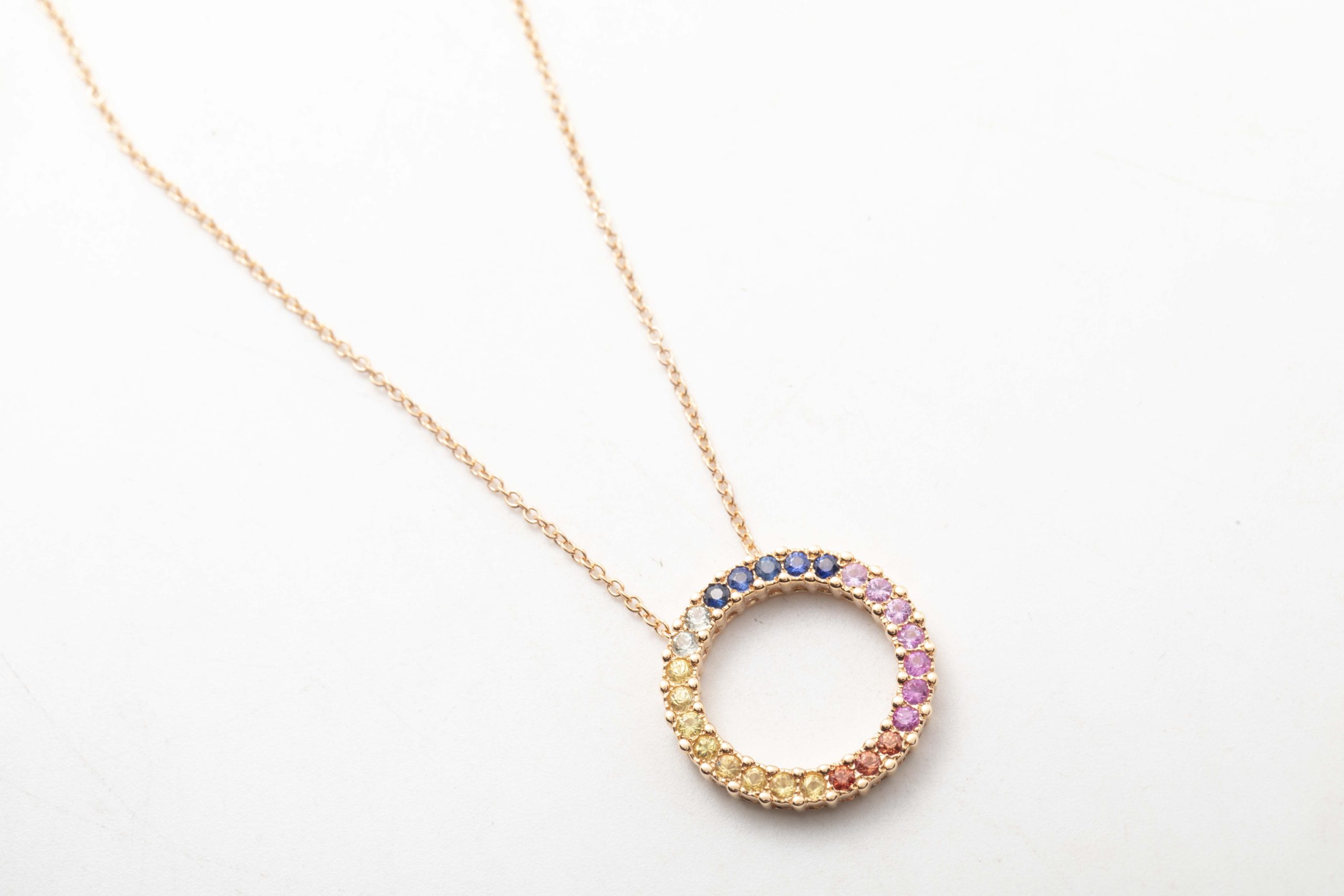 Collar círculo de la vida arcoiris