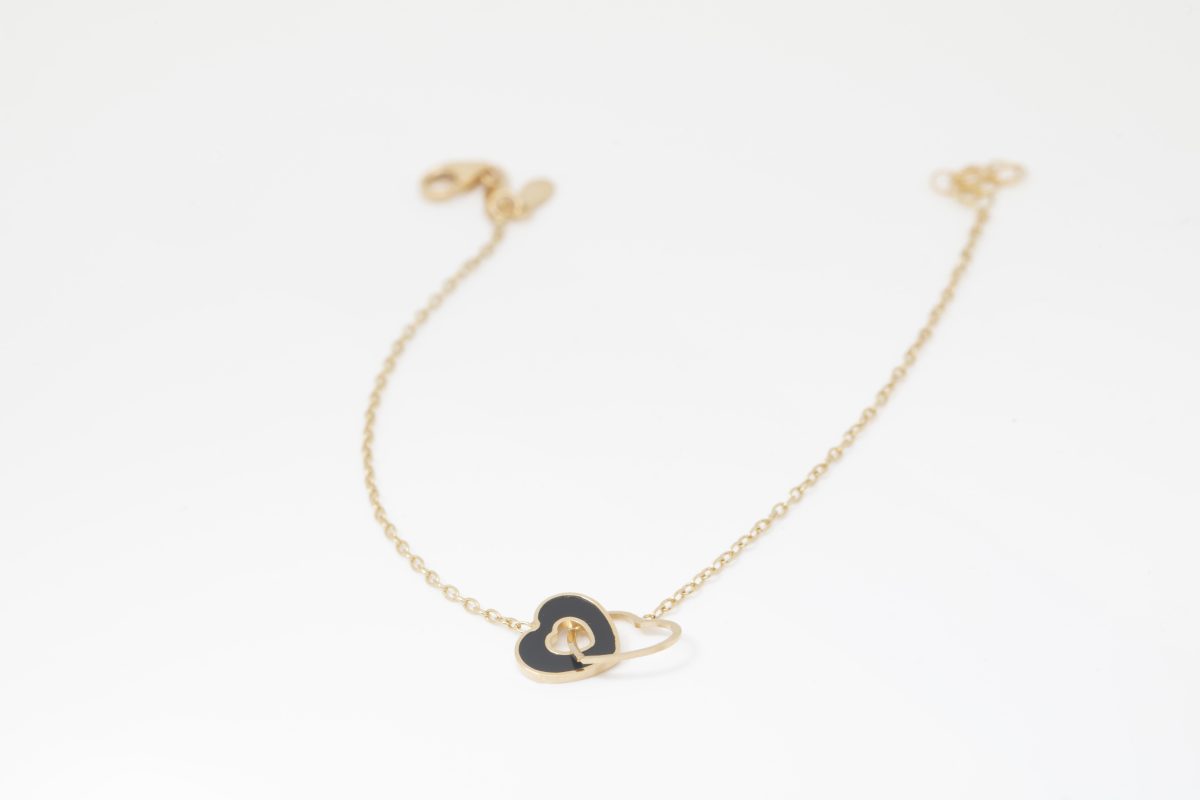Pulsera corazón con onix