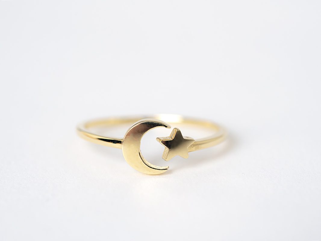 Anillo luna y estrella
