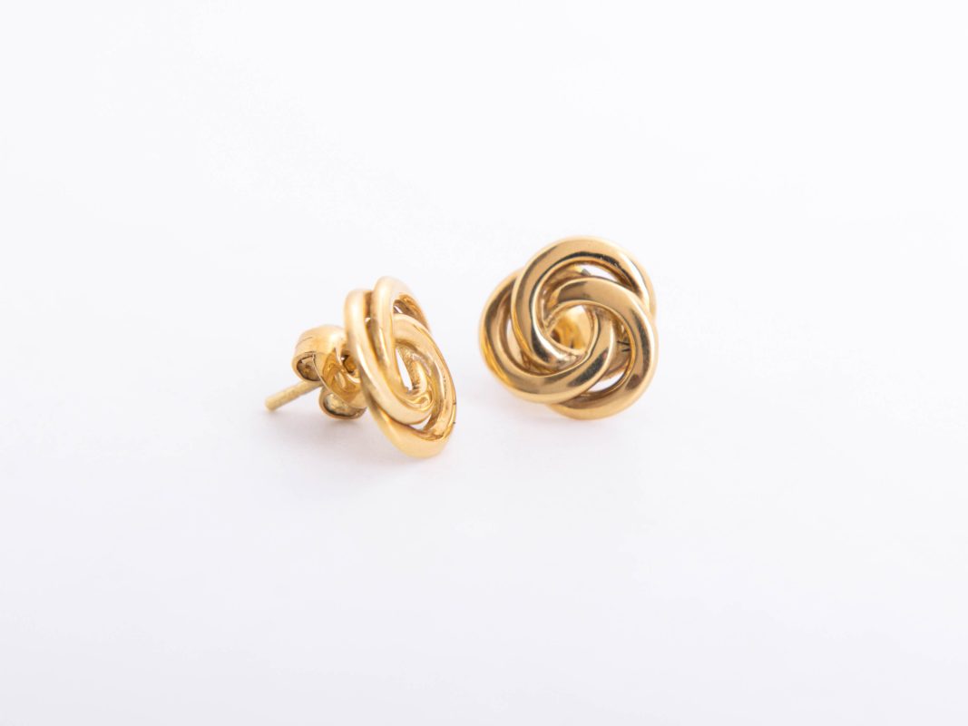 Aretes 3 círculos en oro amarillo